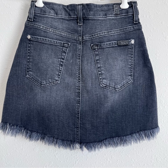 Denim Skirt Mini Dark Grey Faded Wash size 24 - Picture 4 of 5